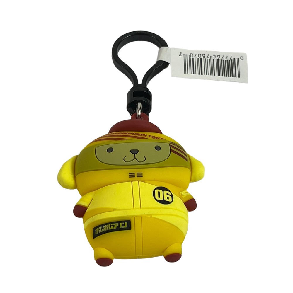 Sanrio Tokyo Speed Racer Pompompurin Key Chain Clip Hello Kitty